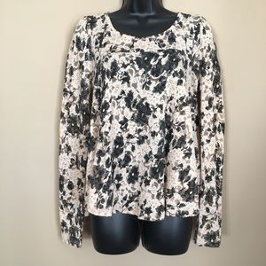 Urban Outfitters Tan Lace Floral Long Sleeve Top